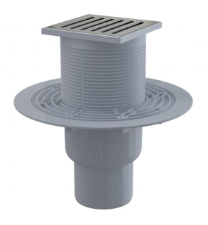 Сливной трап AlcaPlast 105 ? 105/50/75мм решетка - хром APV203